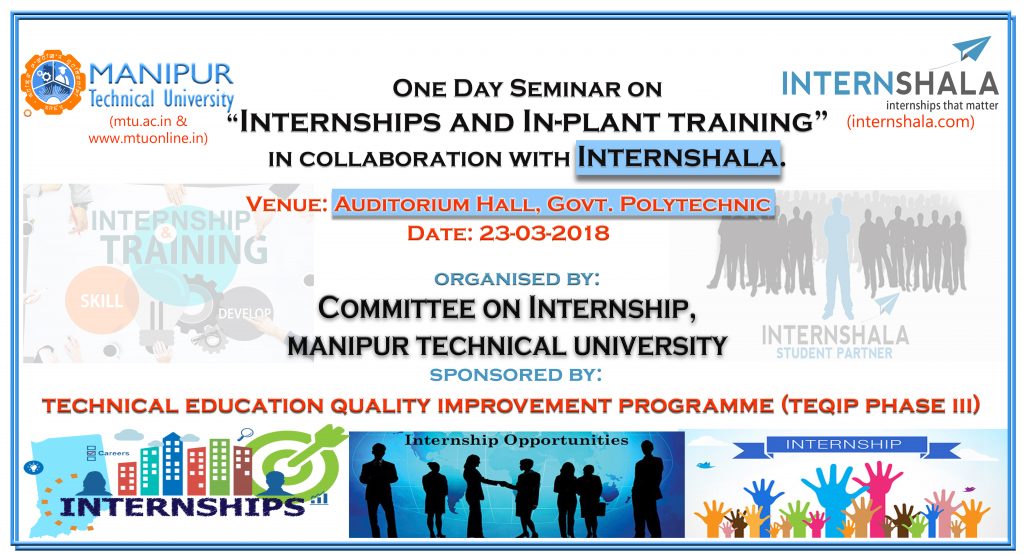 Read more about the article One Day workshop on Internship and In-plant Training in collaboration with Internshala (23-03-2018)