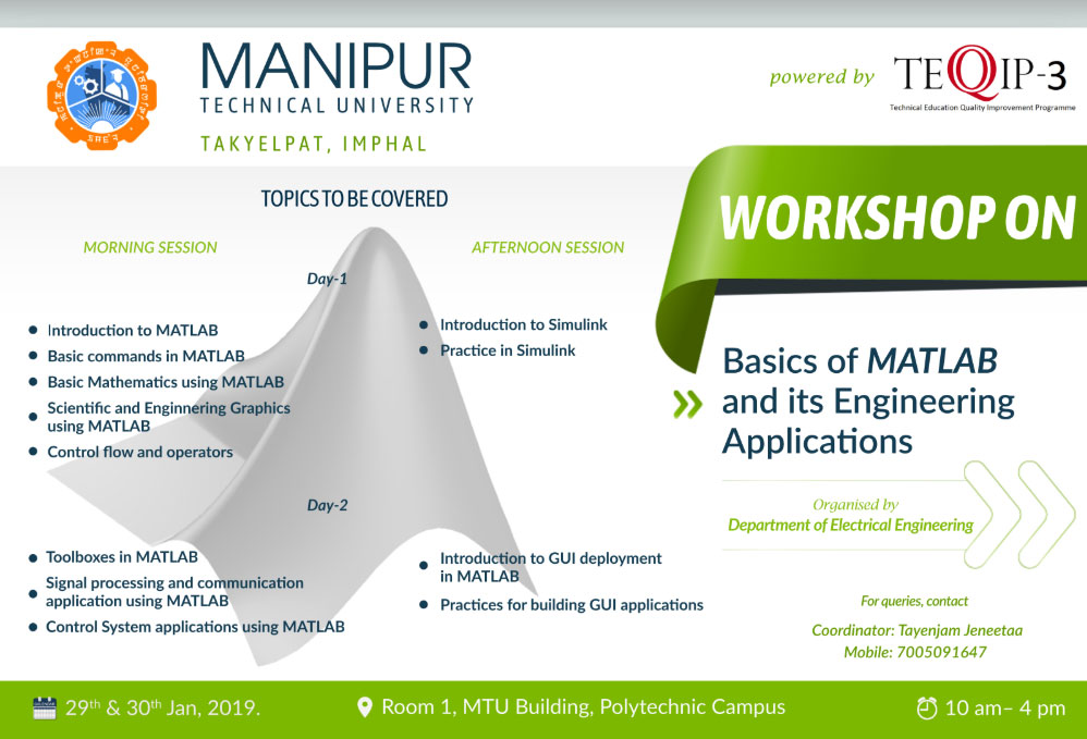 Read more about the article Two Days Workshop on Basics of MATLAB and its Engineering Application